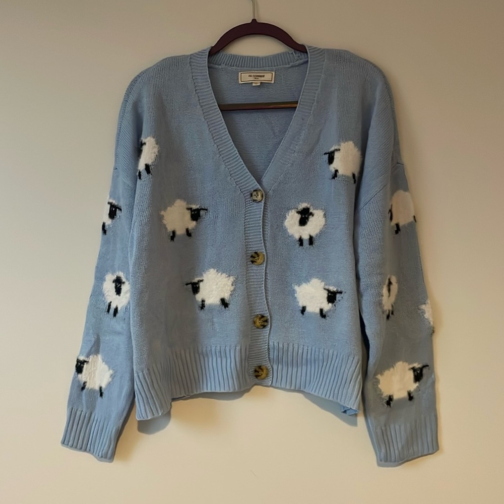 Light Blue Sheep Cardigan Sweater